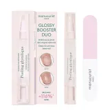 Набор для ухода за ногтями Manucurist SOIN Glossy Booster Duo гликолевый пилинг и полировщик, блеск без лака, 4 мл — фото 1