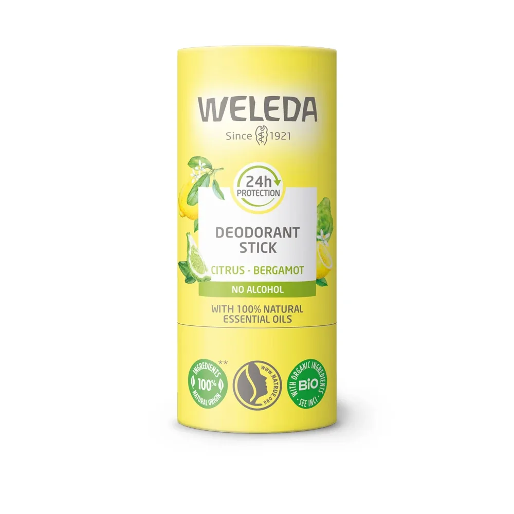 Дезодорант-стик Weleda лимон-бергамот, без солей алюминия и спирта, 50 г