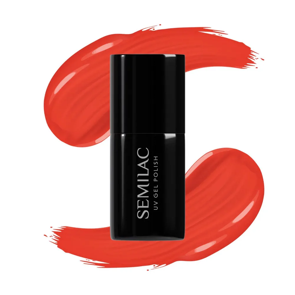 Гель-лак Semilac UV Hybrid 039 Sexy Red тёплый красный с оранжевым подтоном, 7 мл