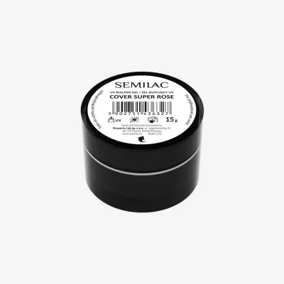 Гель строительный Semilac Builder Gel Cover Super Rose камуфлирующий разбелённый розовый, густой самовыравнивающийся, 15 г