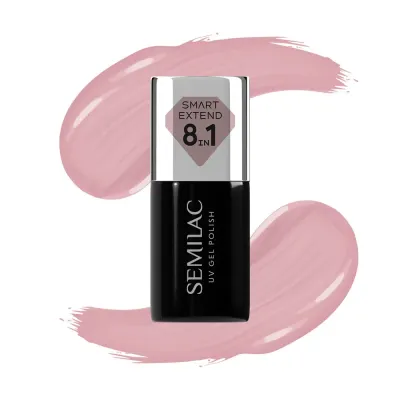 Лак гибридный для ногтей Semilac Smart Extend Nude Rose 802 телесно-розовый, плотный, 7 мл