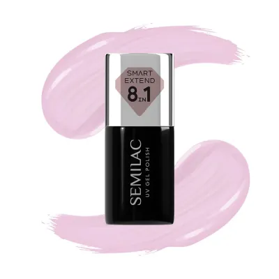 Лак гибридный для ногтей Semilac Smart Extend Delicate Pink 803 молочно-розовый, 7 мл