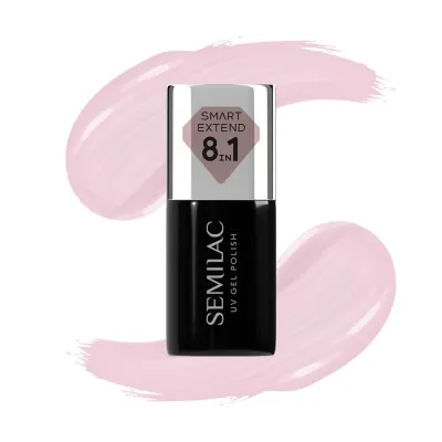 Лак гибридный для ногтей Semilac Smart Extend Tender Pink 809 выбеленный розовый, 7 мл