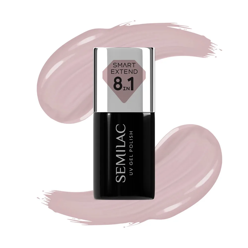 Гель-лак Semilac Smart Extend Delicate Mocca 815 оттенок кофе с молоком, гибридный, полимеризация в лампе, 7 мл