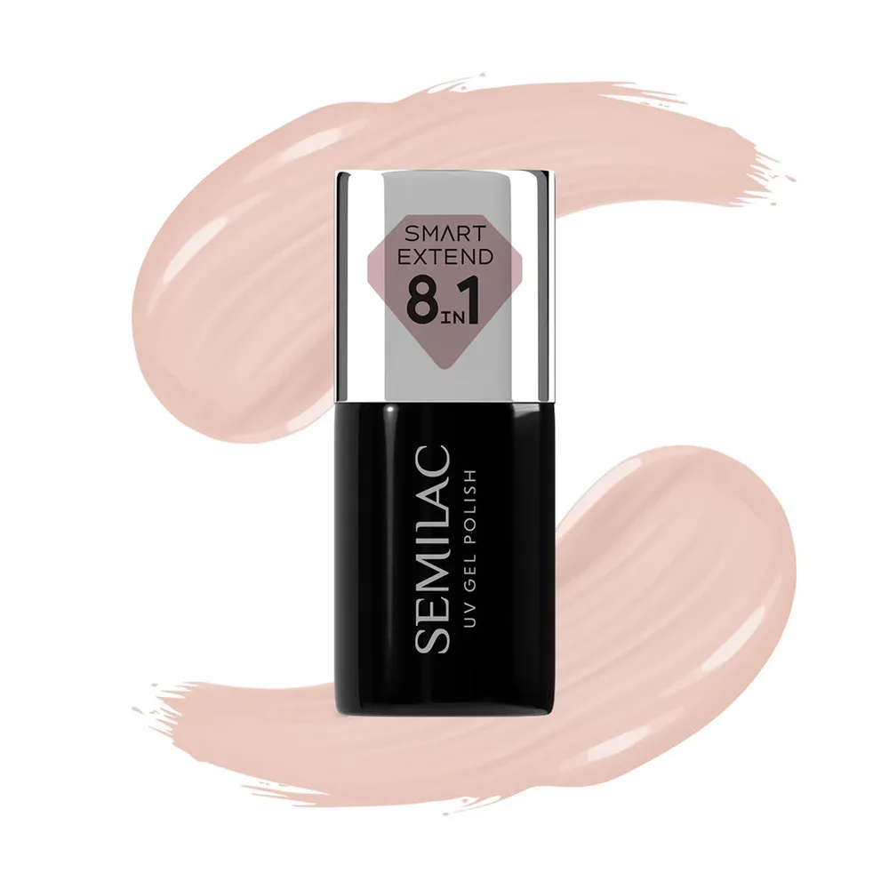Лак гибридный для ногтей Semilac Smart Extend Pale Nude 816 три в одном база-цвет-топ, 7 мл