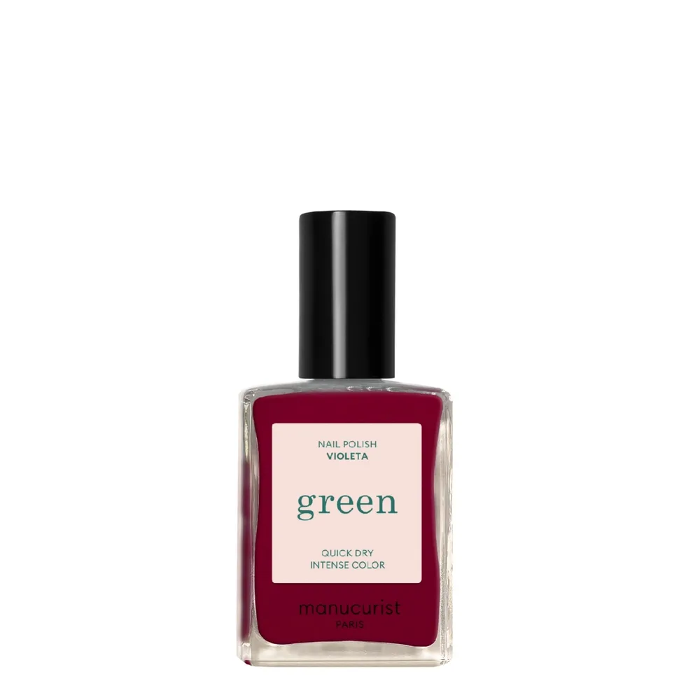 Лак для ногтей Manucurist Green Violeta тёмный фиолетово-бордовый, 15 мл