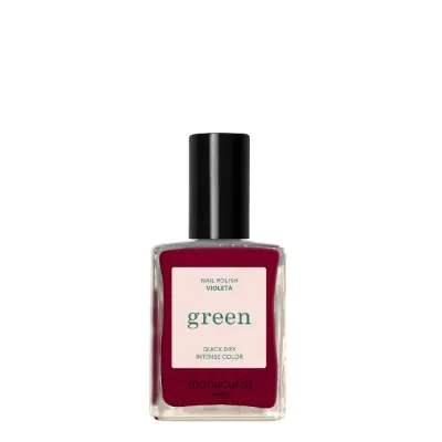 Лак для ногтей Manucurist Green Violeta тёмный фиолетово-бордовый, 15 мл