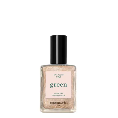Лак для ногтей Manucurist Green Gold золотой с сиянием, 15 мл