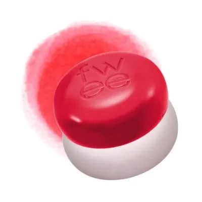 Бальзам для губ и щёк fwee Lip and Cheek Blurry Pudding Pot RD01 D-Day кремовый, яркий красный, 5 г