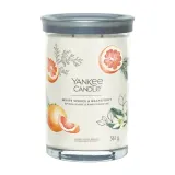 Свеча ароматическая Yankee Candle Signature White Spruce & Grapefruit тумблер 2 фитиля, грейпфрут и ель, крышка-подставка — фото 1