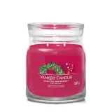 Свеча ароматическая Yankee Candle Signature Sparkling Winterberry средняя в банке, два фитиля, соевый воск — фото 1