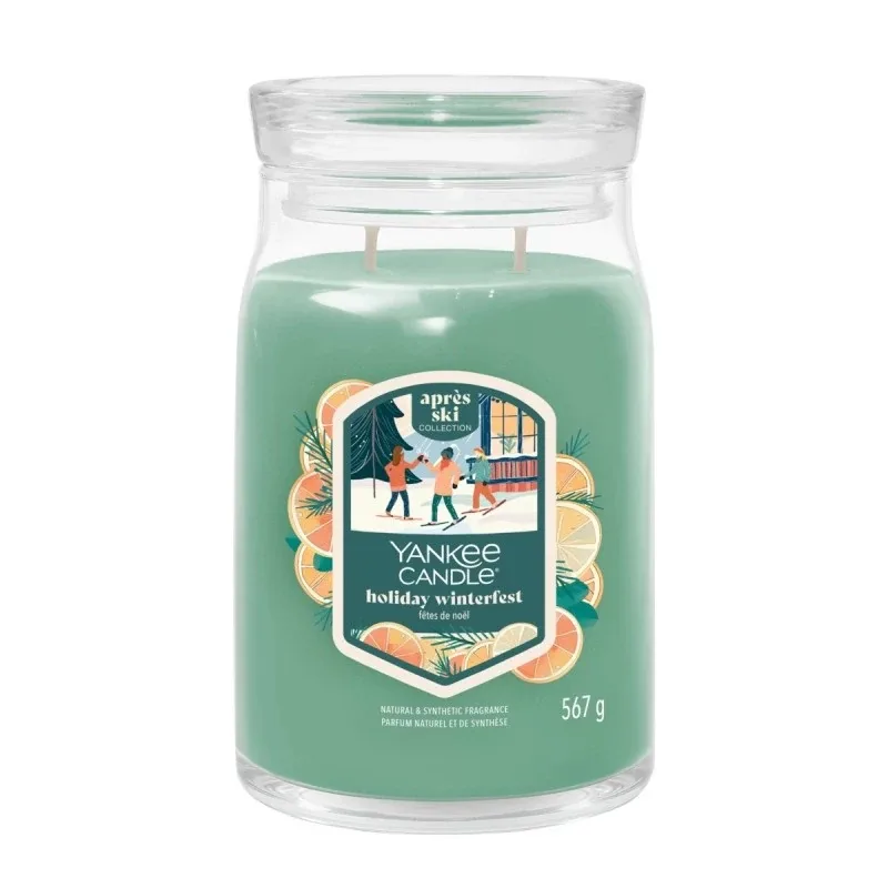 Свеча ароматическая Yankee Candle Signature Holiday Winterfest большая в банке, два фитиля, соевый воск