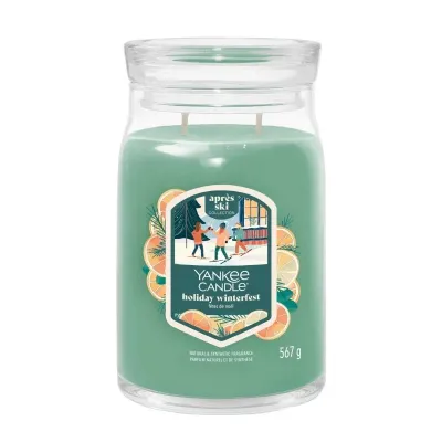 Свеча ароматическая Yankee Candle Signature Holiday Winterfest большая в банке, два фитиля, соевый воск