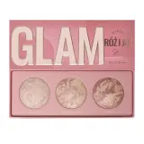 Палетка для лица Glam Shop Roz i Juz два румяна и хайлайтер, запечённые текстуры, 3x4 г — фото 1