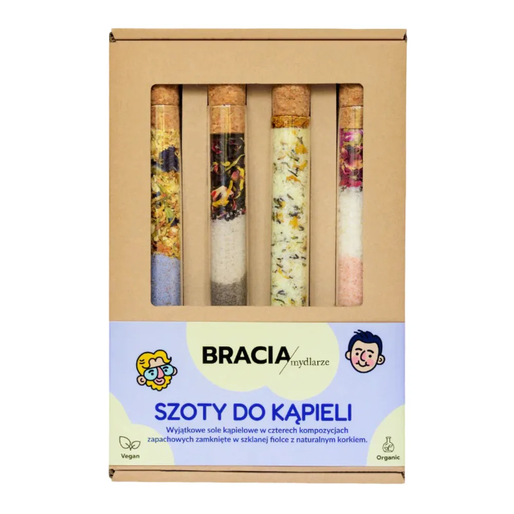 Набор для ванны Bracia Mydlarze шоты № 2: лаванда + роза + жасмин + гибискус, подарочная упаковка, 4 шт