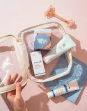 Набор косметики для лица K-Beauty Bestseller Set II бальзам и гель для умывания, сыворотка, маска, крем SPF 50+ и косметичка, 6 предметов — фото 2