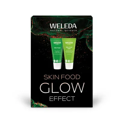 Набор кремов Weleda Skin Food Glow Effect питательный и облегчённый, для сухой кожи лица, рук и тела, 2 x 30 мл