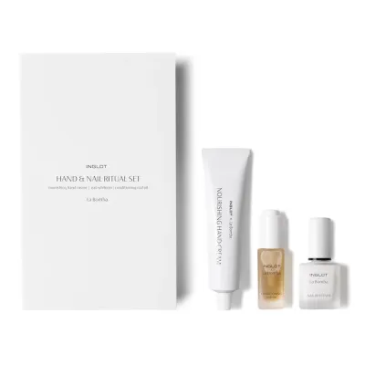 Набор для ухода за руками и ногтями INGLOT x La Bomba Hand & Nail лак Nail Whitener 04, масло и крем, 15 мл + 8 мл + 40 г