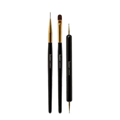 Набор для дизайна ногтей Butter London 3Piece Nail Art Tool Set дотс, кисть-лайнер и кисть для коррекции, 3 предмета