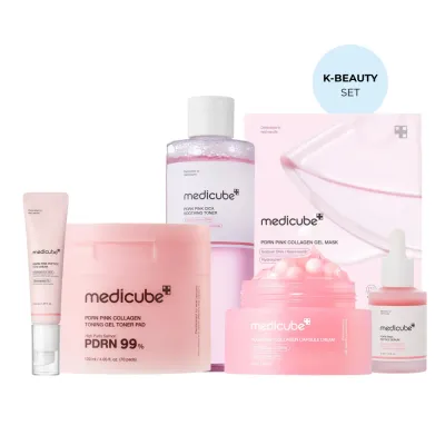 Набор для лица Medicube PDRN Pink Collagen Capsule Cream K-Beauty восстанавливающий