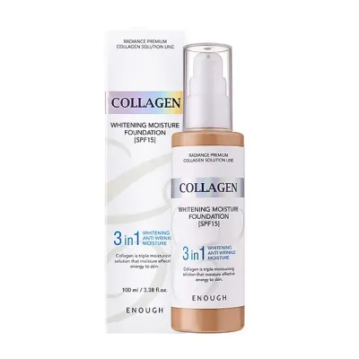Тональный крем Enough COLLAGEN 3in1 Whitening Moisture Foundation с коллагеном, увлажняющий, оттенок 23