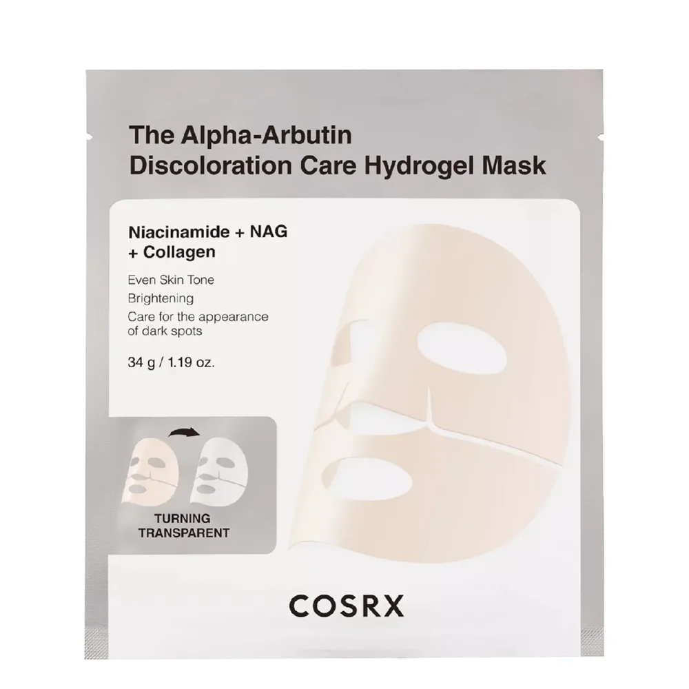 Маска для лица Cosrx Arbutin Discoloration гидрогелевая с альфа-арбутином и ниацинамидом, против пигментации, 34 г х 3 шт
