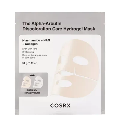 Маска для лица Cosrx Arbutin Discoloration гидрогелевая с альфа-арбутином и ниацинамидом, против пигментации, 34 г х 3 шт