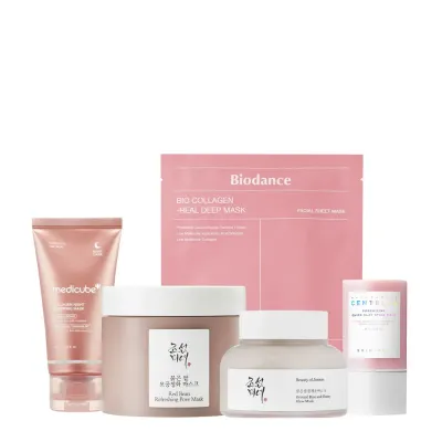 Набор тканевых масок для лица K-Beauty Bestseller Face Masks Set корейские маски разного действия, увлажнение и сияние