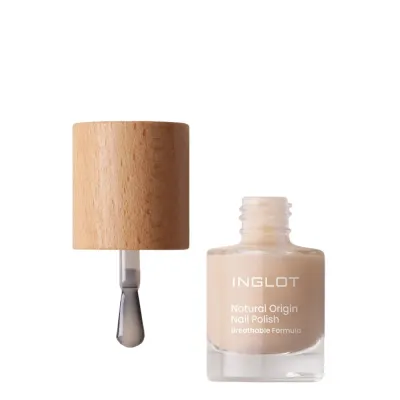 Лак для ногтей Inglot Natural Origin глянцевый, молочно-миндальный беж, оттенок 011 Milky Almond, 8 мл
