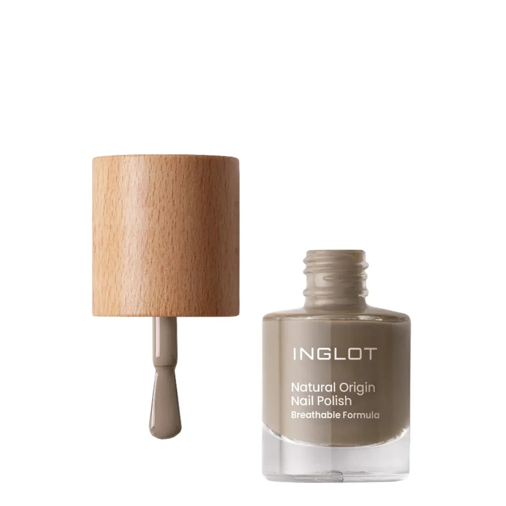 Лак для ногтей Inglot Natural Origin 018 Forest Fog приглушённый зелёный, глянцевый финиш, 8 мл