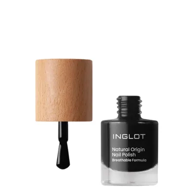 Лак для ногтей Inglot Natural Origin 026 Shadow Hunter тёмный оттенок, быстросохнущий глянцевый, 8 мл