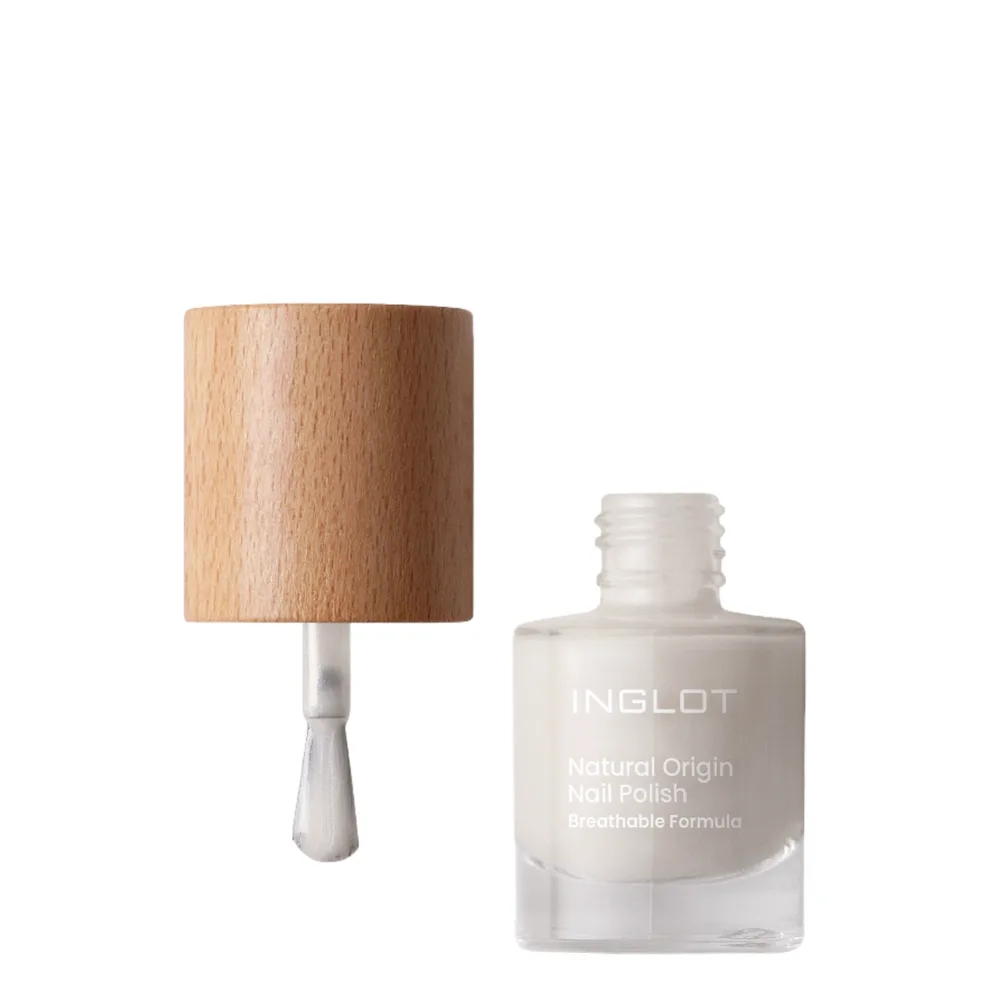 Лак для ногтей Inglot Natural Origin 046 Ice Pearl светлый перламутровый, сияющий финиш, 8 мл