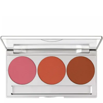 Палетка румян для щёк Kryolan Trio Blusher Magnetic магнитная, 3 оттенка, Day
