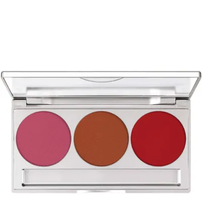 Палетка румян для щёк Kryolan Trio Blusher Magnetic матовая магнитная, 3 оттенка, Matt