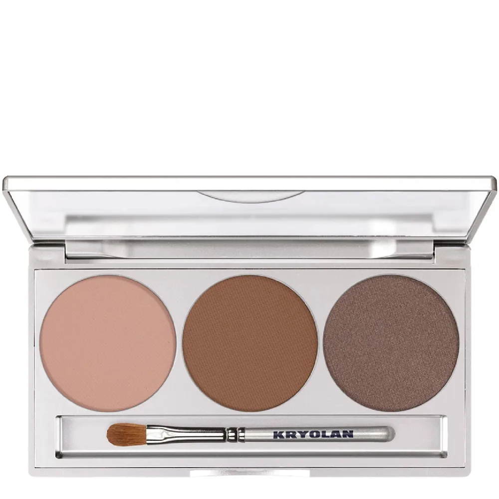 Тени для век Kryolan Eye Shadow Mirror Palette 3 Colors magnetic Smokey Caramel палетка карамельных оттенков с зеркалом