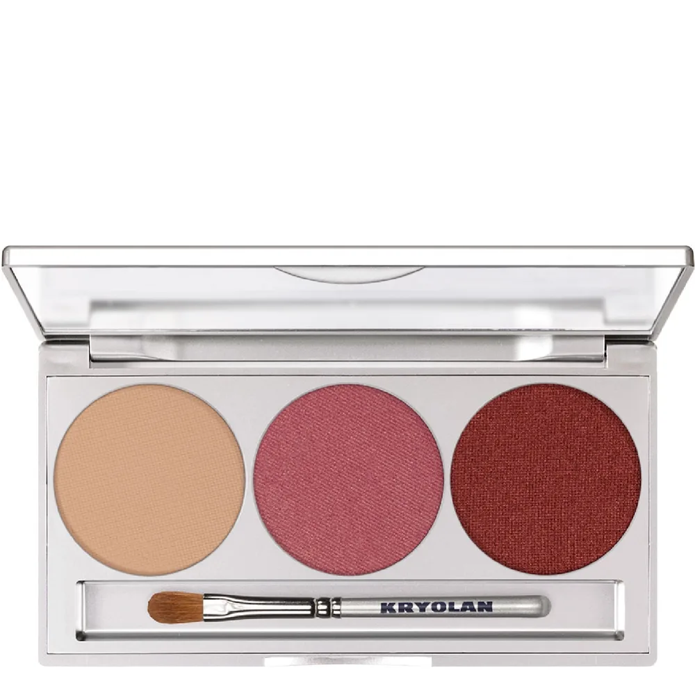 Тени для век Kryolan Eye Shadow Mirror Palette 3 Colors magnetic Smokey Rust палетка тёплых ржаво-медных оттенков с зеркалом