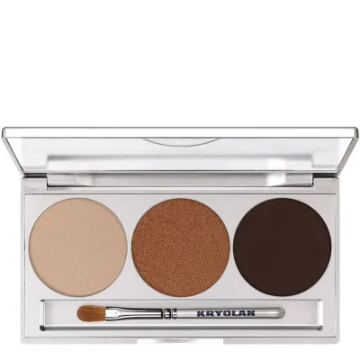 Тени для век Kryolan Eye Shadow Mirror Palette 3 Colors magnetic Smokey Terracotta палетка терракотовых оттенков с зеркалом