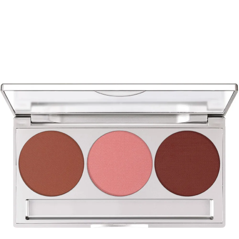 Румяна Kryolan Trio Blusher Magnetic Subtle палетка из трёх сдержанных оттенков, магнитный футляр