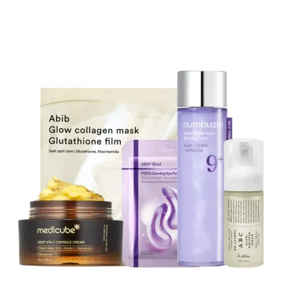 Набор корейского ухода за лицом K-Beauty GLOW SKIN Starter Pack стартовый комплект для сияния и ровного тона