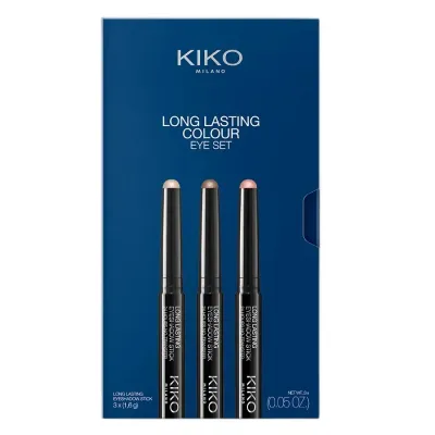 Набор теней для век в стике KIKO Milano Long Lasting Colour Eye Set стойкие кремовые, 3 шт. x 1,6 г