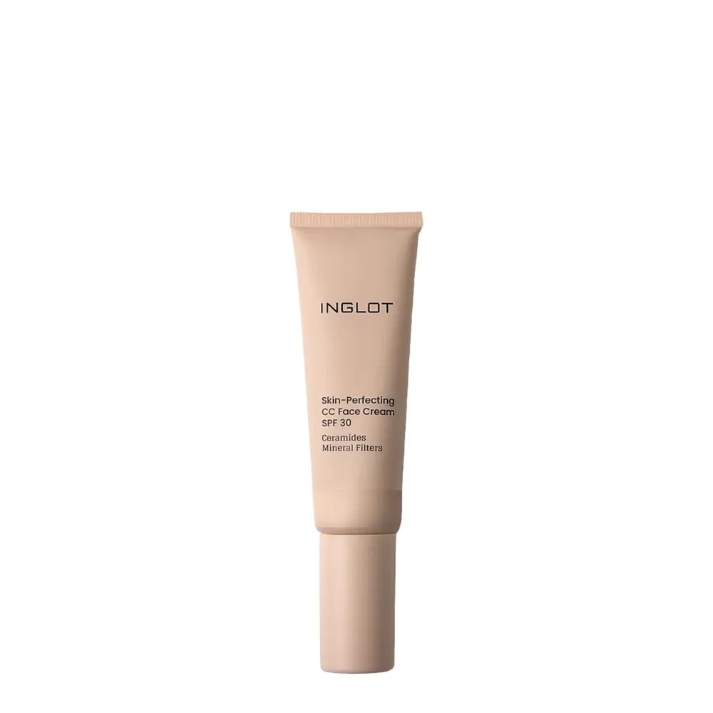 Крем CC для лица Inglot Skin-Perfecting с минеральным фильтром SPF 30, выравнивающий, с эффектом сияния, оттенок 502, 30 мл
