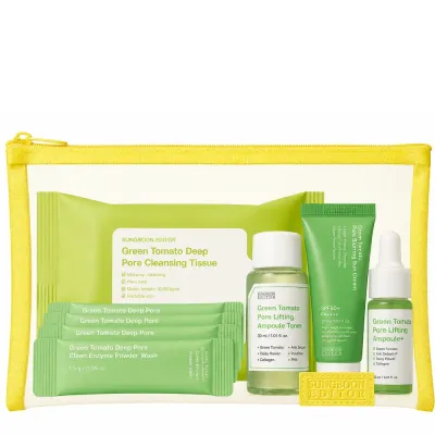 Набор для ухода за лицом Sungboon Editor Green Tomato Travel Kit дорожный: салфетки, энзимная пудра, тоник, сыворотка и крем с SPF
