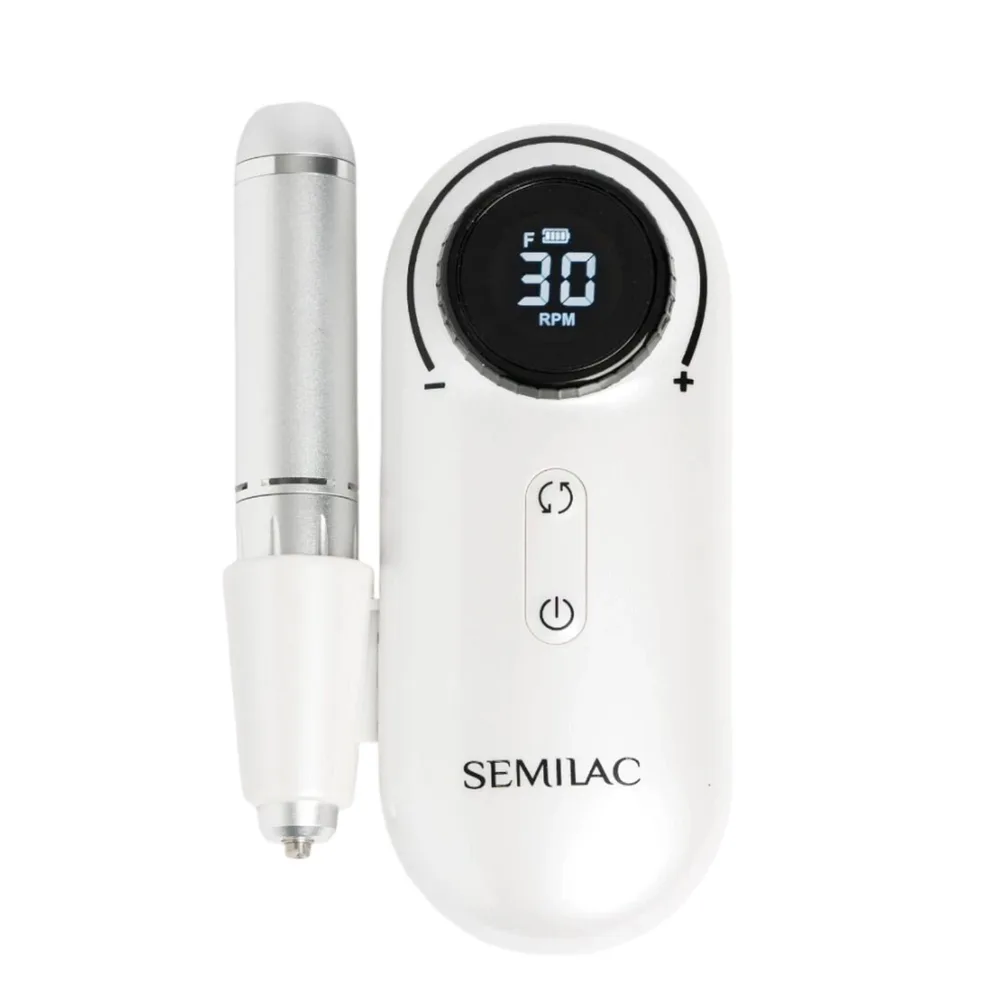 Фрезер для маникюра Semilac Compact Lite беспроводной, до 30 000 оборотов в минуту, реверс и дисплей, зарядка USB-C