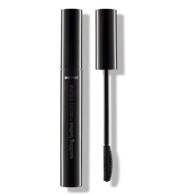 Тушь для ресниц Affect Exciting Lashes Volume объёмная чёрная, силиконовая щёточка, 10 мл