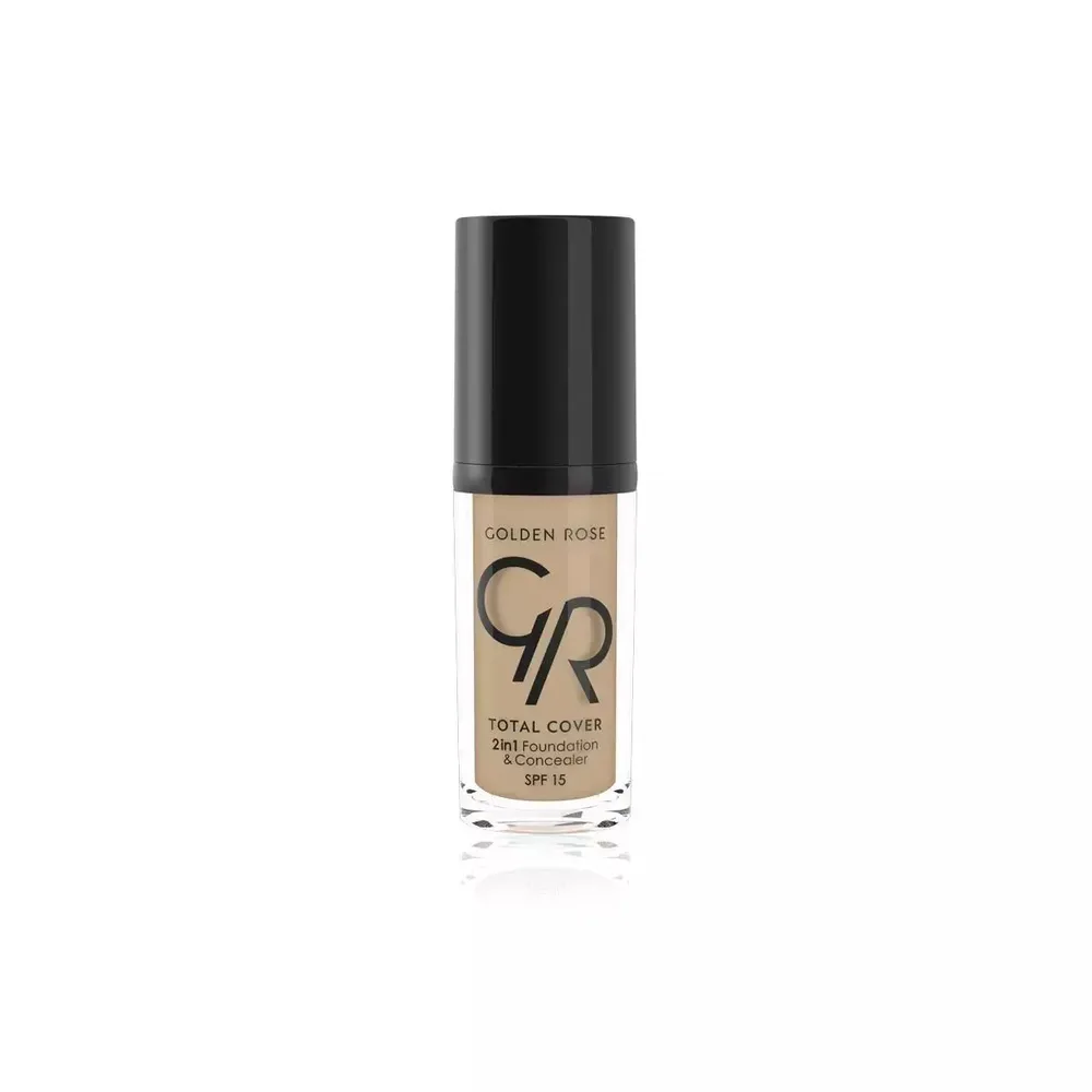 Тональный крем Golden Rose Total Cover 2 in 1 Foundation & Concealer корректор 2 в 1, матовый финиш, SPF 15, оттенок 06, 30 мл