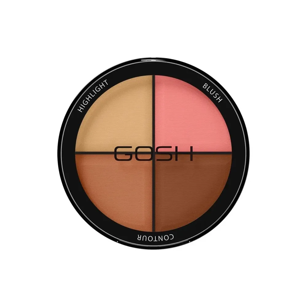 Палетка для контуринга Gosh Contour'n Strobe Kit 4-в-1 002 Medium, бронзер, румяна и хайлайтер