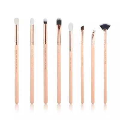 Набор кистей для макияжа глаз Jessup T457 Naked Pink/Rose Gold мягкий ворс, 8 штук