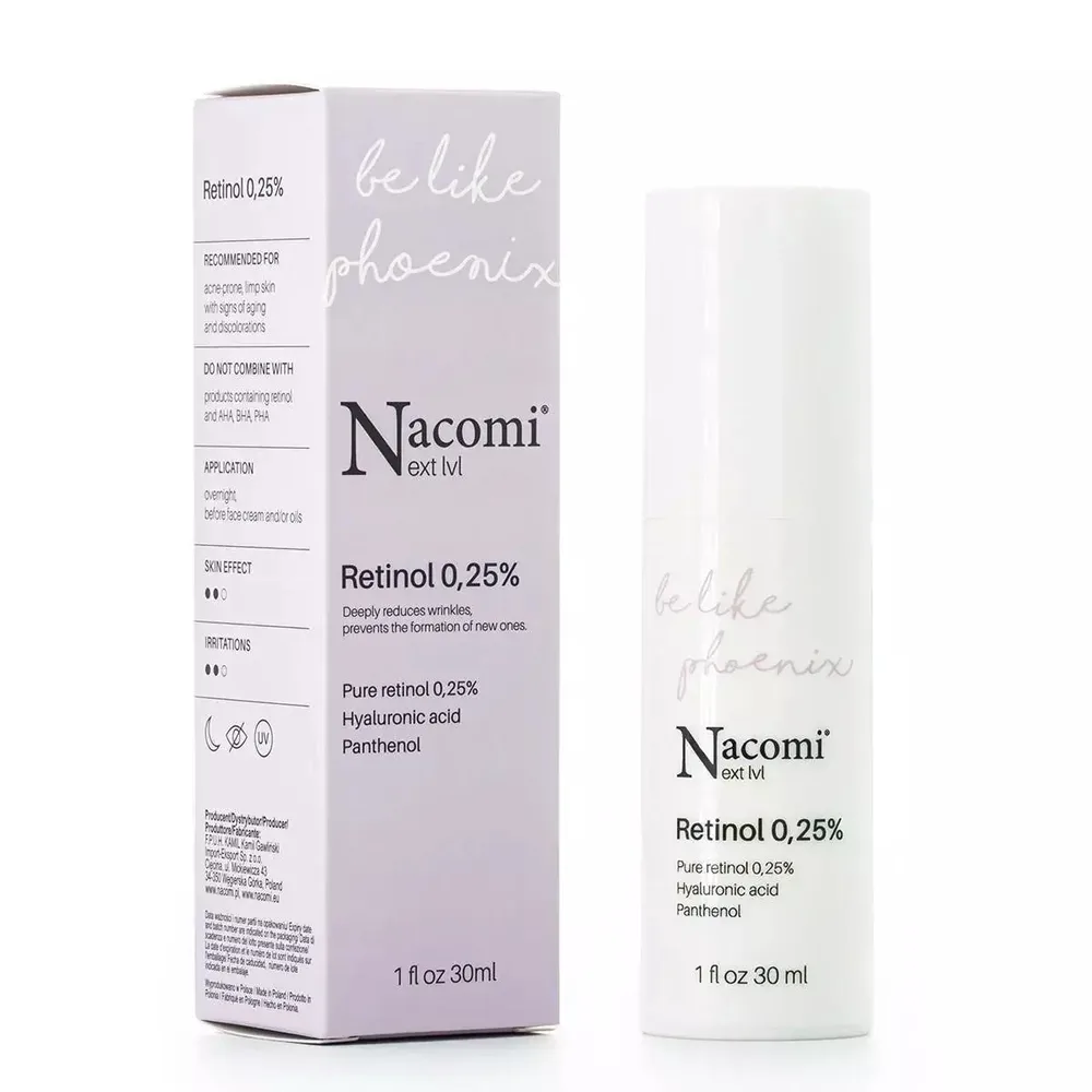 Сыворотка для лица Nacomi Next Level ретинол 0,25%, против морщин, с гиалуроновой кислотой, 30 мл