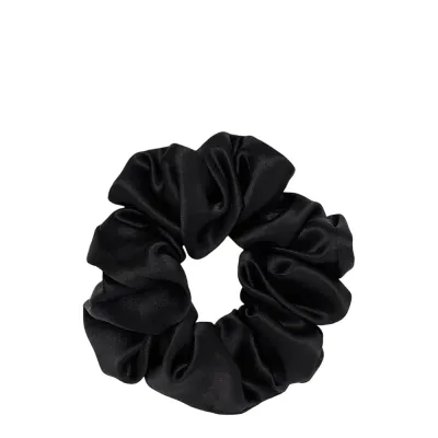 Резинка для волос Almania Scrunchie шелковая, черная, бережное закрепление прически