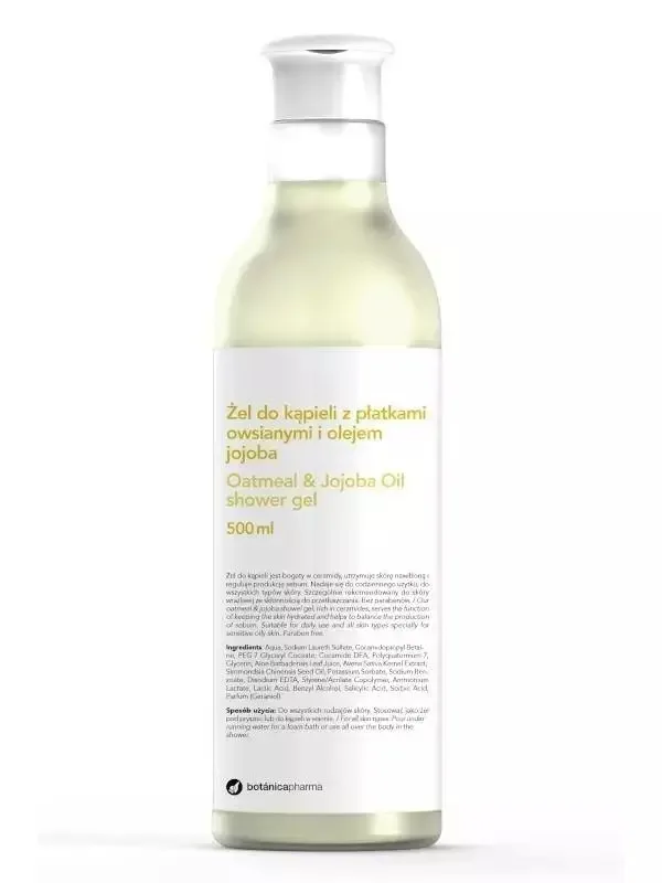 Гель для душа Botanicapharma Oatmeal & Jojoba Oil увлажняющий с овсяными хлопьями и маслом жожоба 500 мл